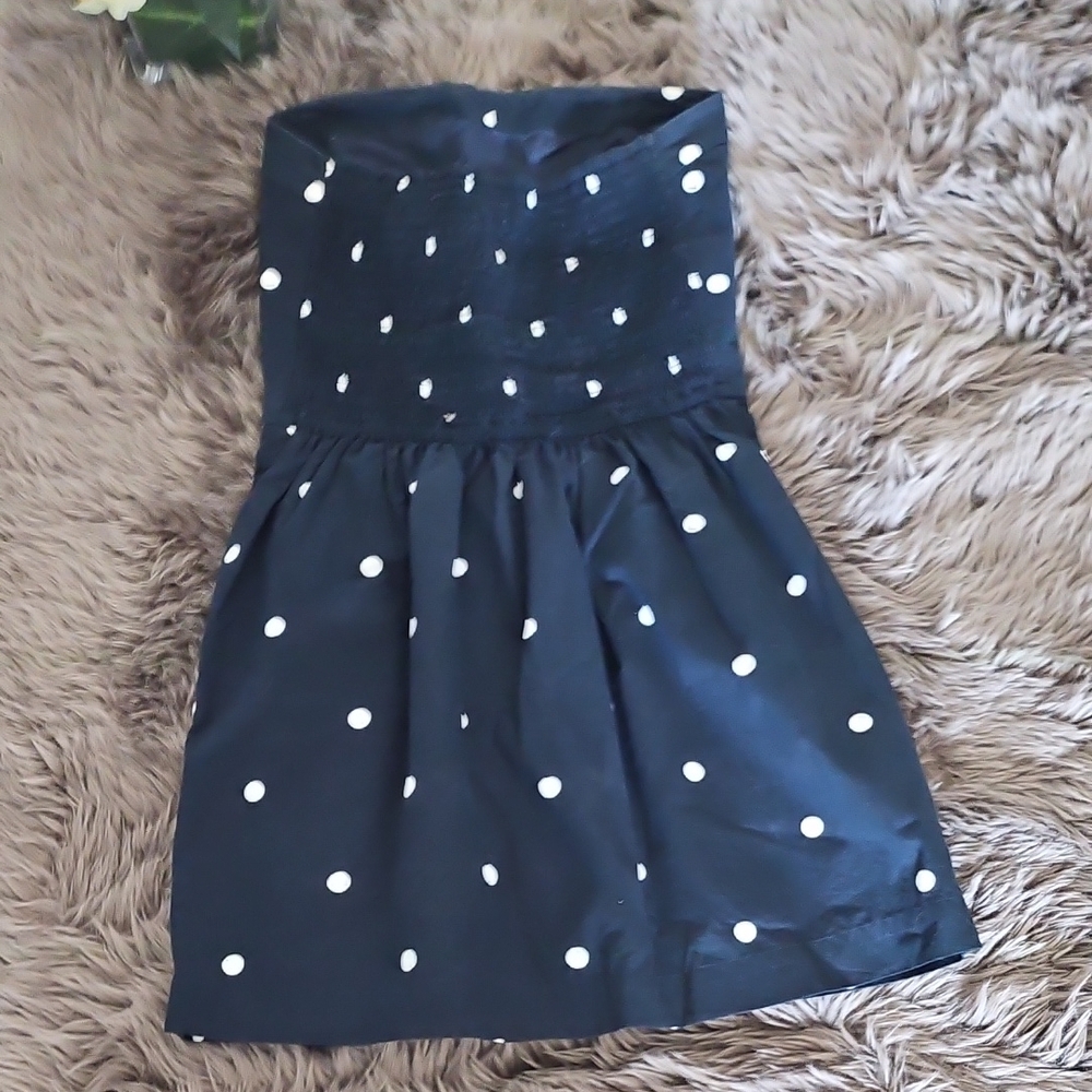 Navy Blue Polka Dot Dress - Picture 6 of 9